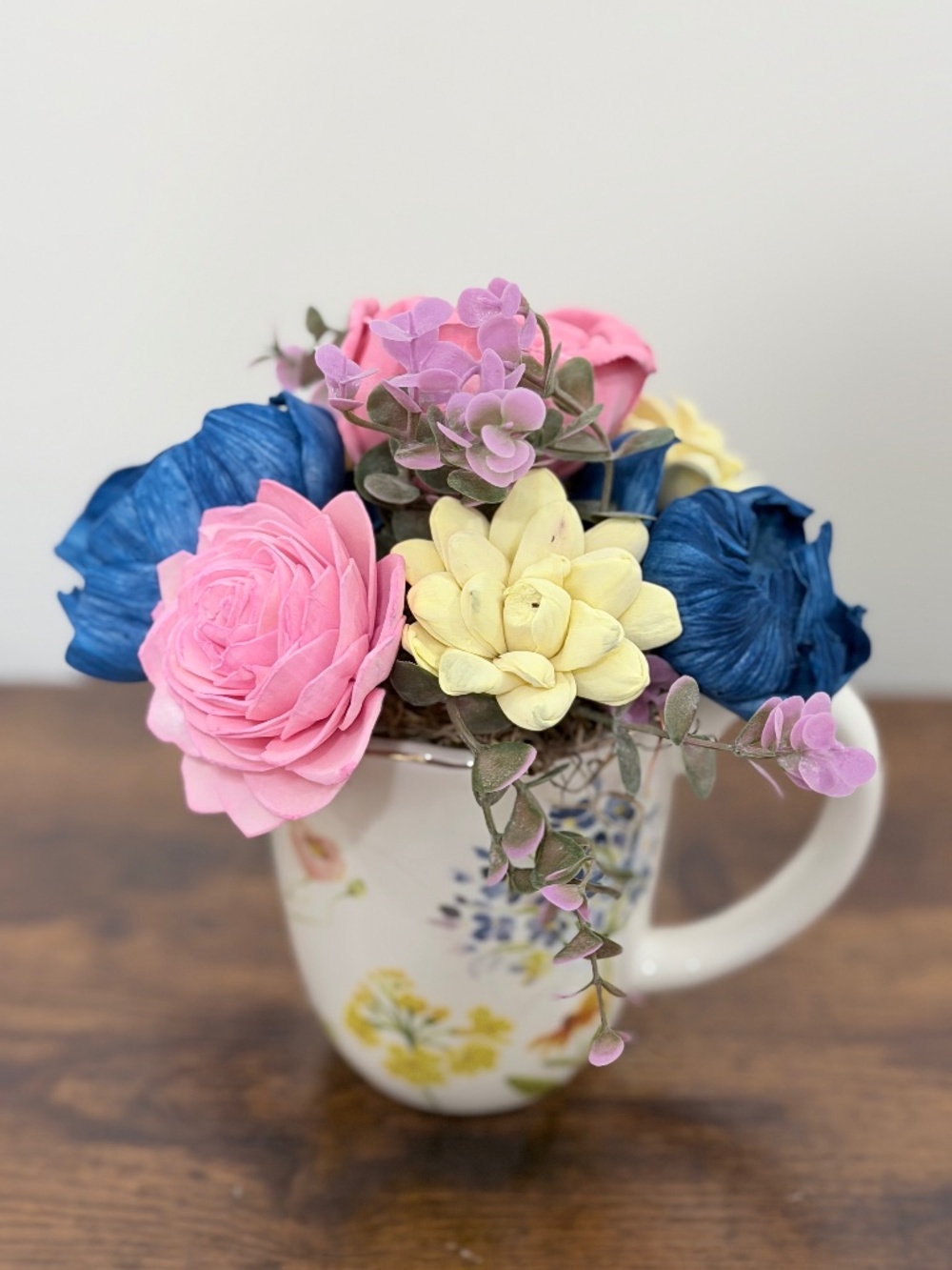 Sola Wood Floral Arrangement in a Teacup